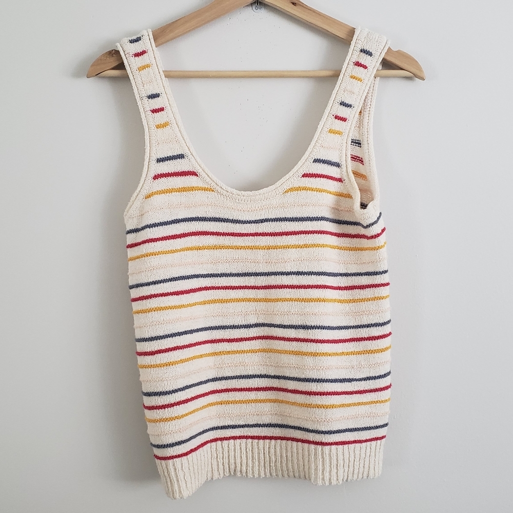 Madewell Knit Striped Crop Tank